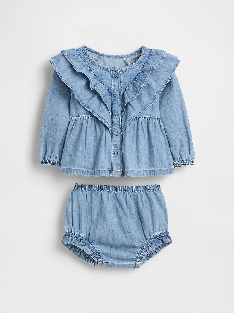 Baby Ruffle Denim Outfit Set