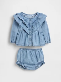 Baby Ruffle Denim Outfit Set