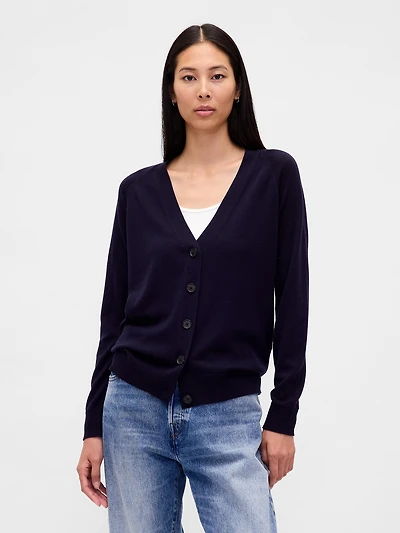 100% Merino Wool Boyfriend Cardigan