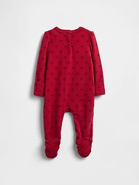 Baby Softspun Bow Pocket Footed One-Piece
