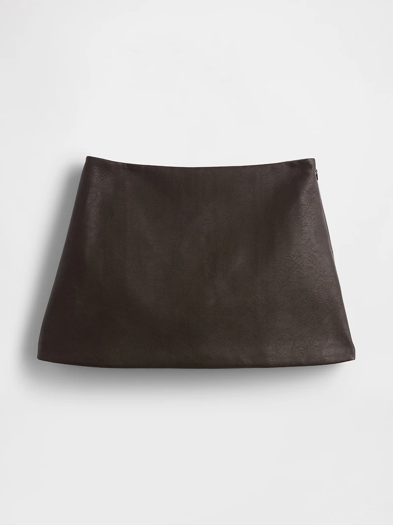 Vegan Leather Mini Skort