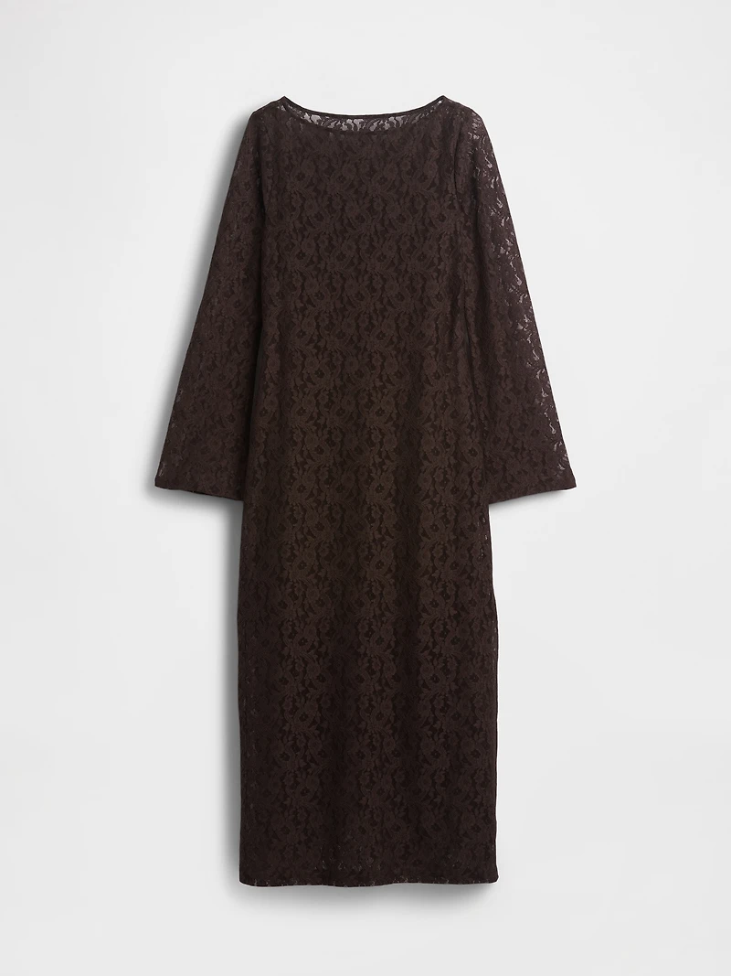 Lace Bell-Sleeve Maxi Dress