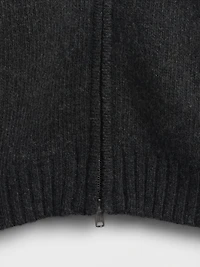 Wool-Blend Zip Cardigan Sweater