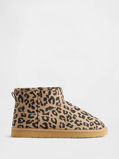Kids Vegan Suede Sherpa-Lined Boots