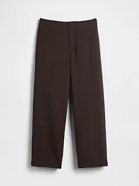 High Rise Twill Straight Ankle Pants