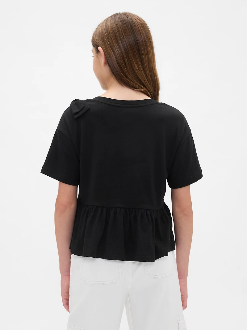 Kids Bow Peplum T-Shirt