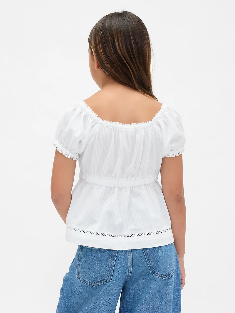 Kids Puff-Sleeve Fitted Top