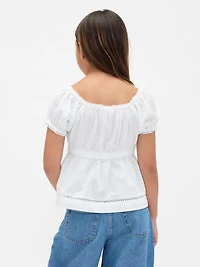 Kids Puff-Sleeve Fitted Top