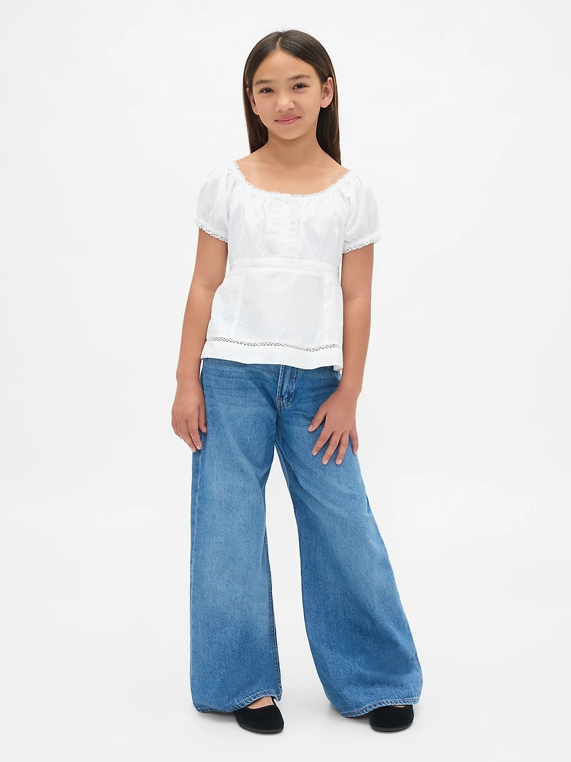 Kids Puff-Sleeve Fitted Top