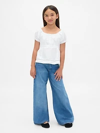Kids Puff-Sleeve Fitted Top