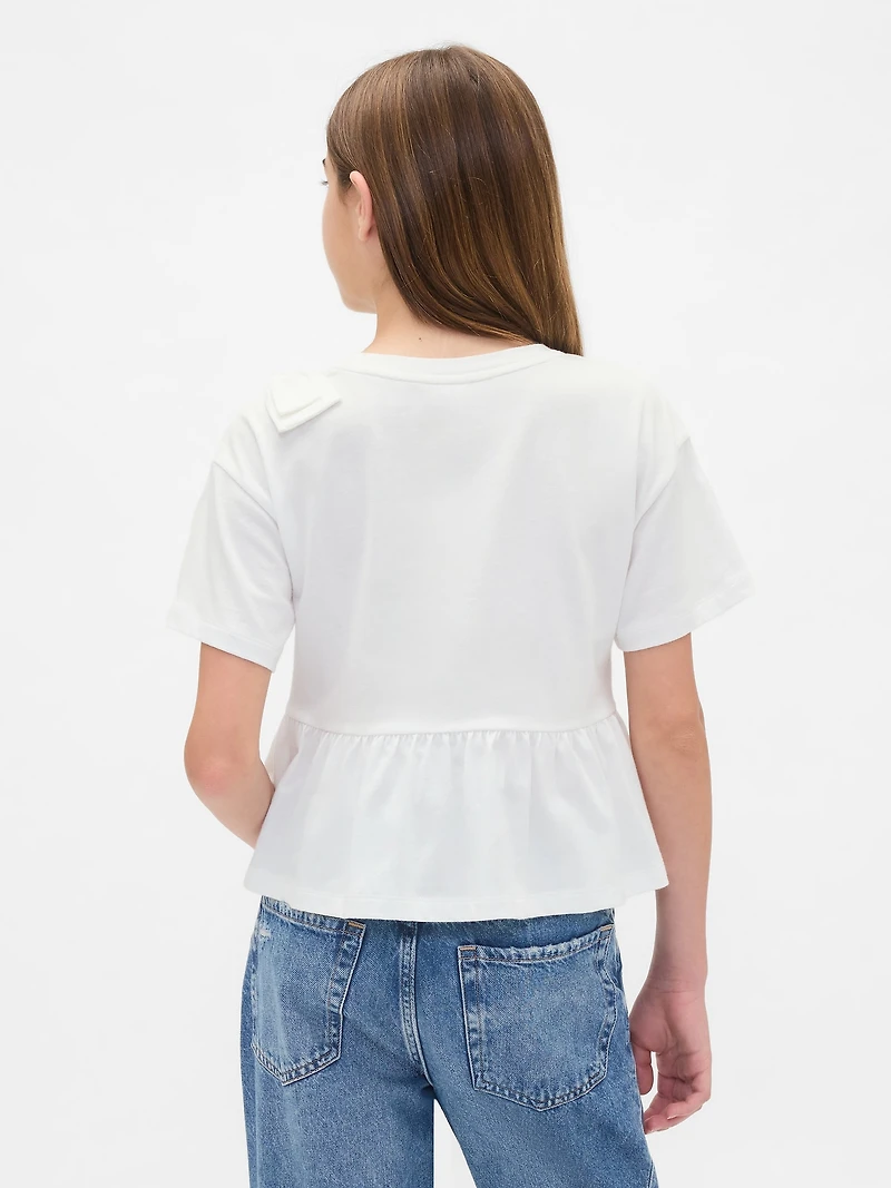 Kids Bow Peplum T-Shirt