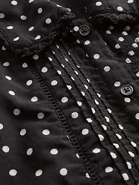 Puff-Sleeve Collared Top
