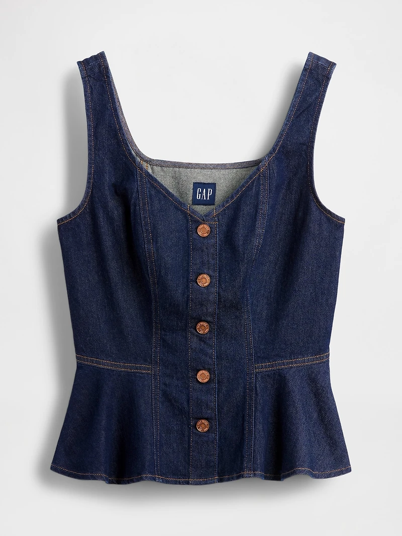 Denim Peplum Tank Top