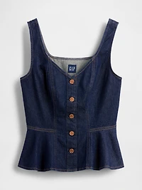 Denim Peplum Tank Top