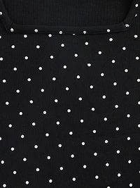 Kids Rib Puff-Sleeve Top