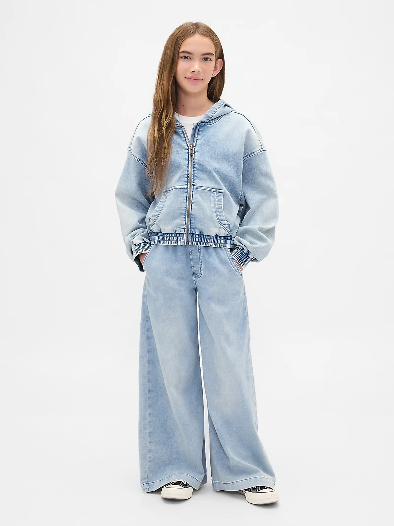 Kids Knit Denim Zip Hoodie
