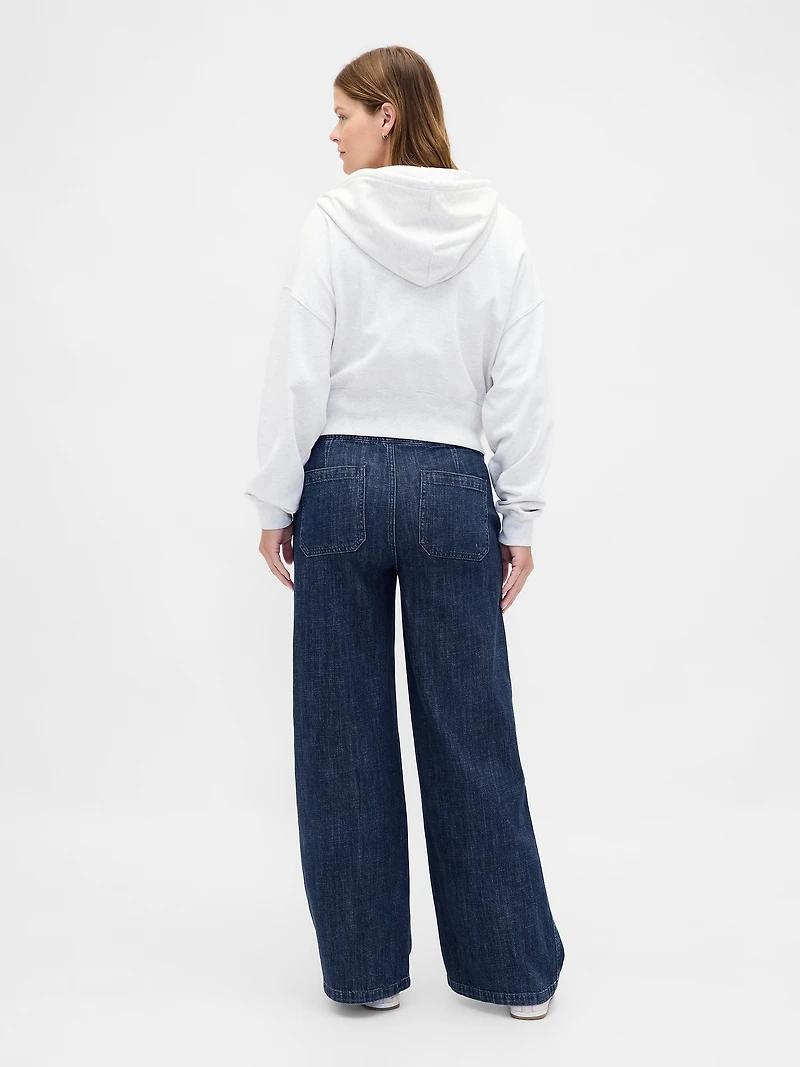 Maternity Full Panel Easy Wide-Leg Jeans
