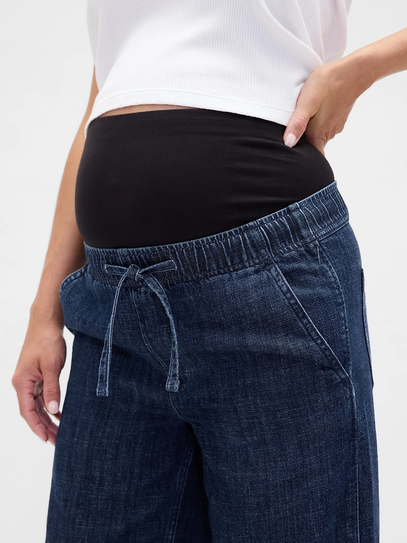 Maternity Full Panel Easy Wide-Leg Jeans