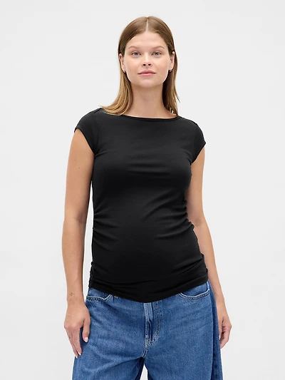 Maternity Modern Boatneck Top