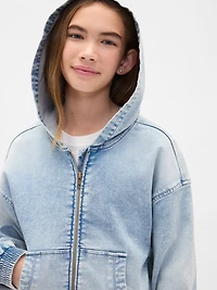Kids Knit Denim Zip Hoodie
