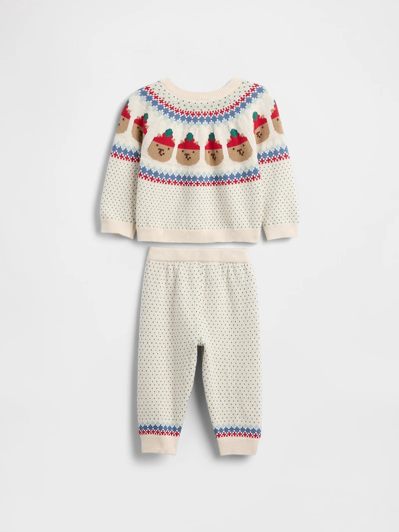 Baby Bear Fair Isle Sweater Outfit Set