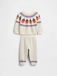 Baby Bear Fair Isle Sweater Outfit Set