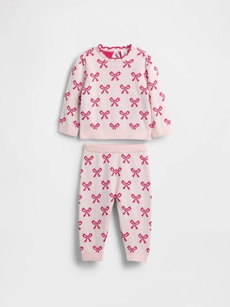 Baby Bow Sweater Outfit Set