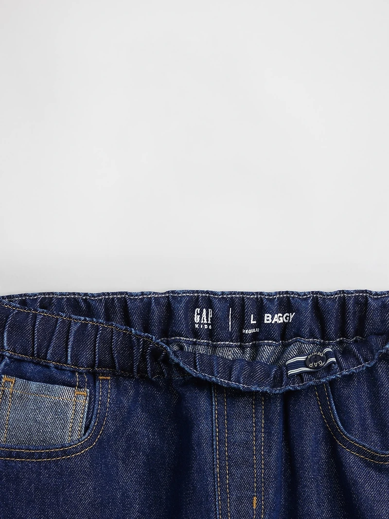 Kids Low Rise Baggy Metallic Jeans