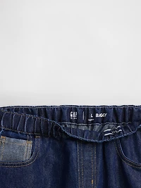 Kids Low Rise Baggy Metallic Jeans
