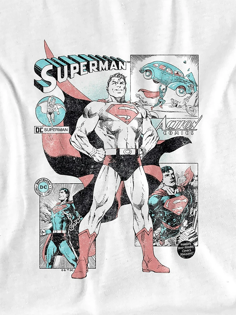 Kids Superman Comic Panels Graphic T-Shirt