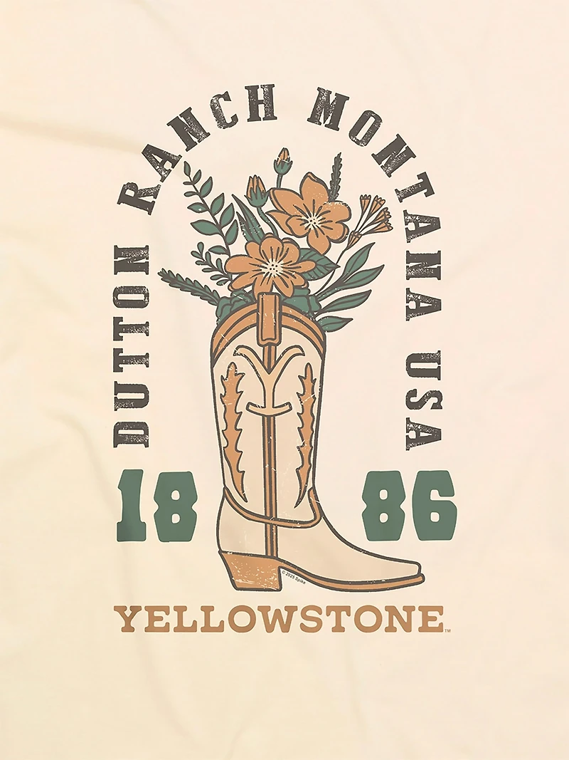 Yellowstone Flower Cowboy Boot Graphic T-Shirt
