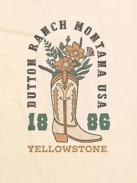 Yellowstone Flower Cowboy Boot Graphic T-Shirt