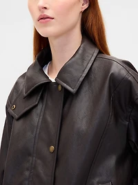 Oversized Vegan Leather Jacket