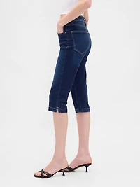 High Rise Cropped Capri Jeans