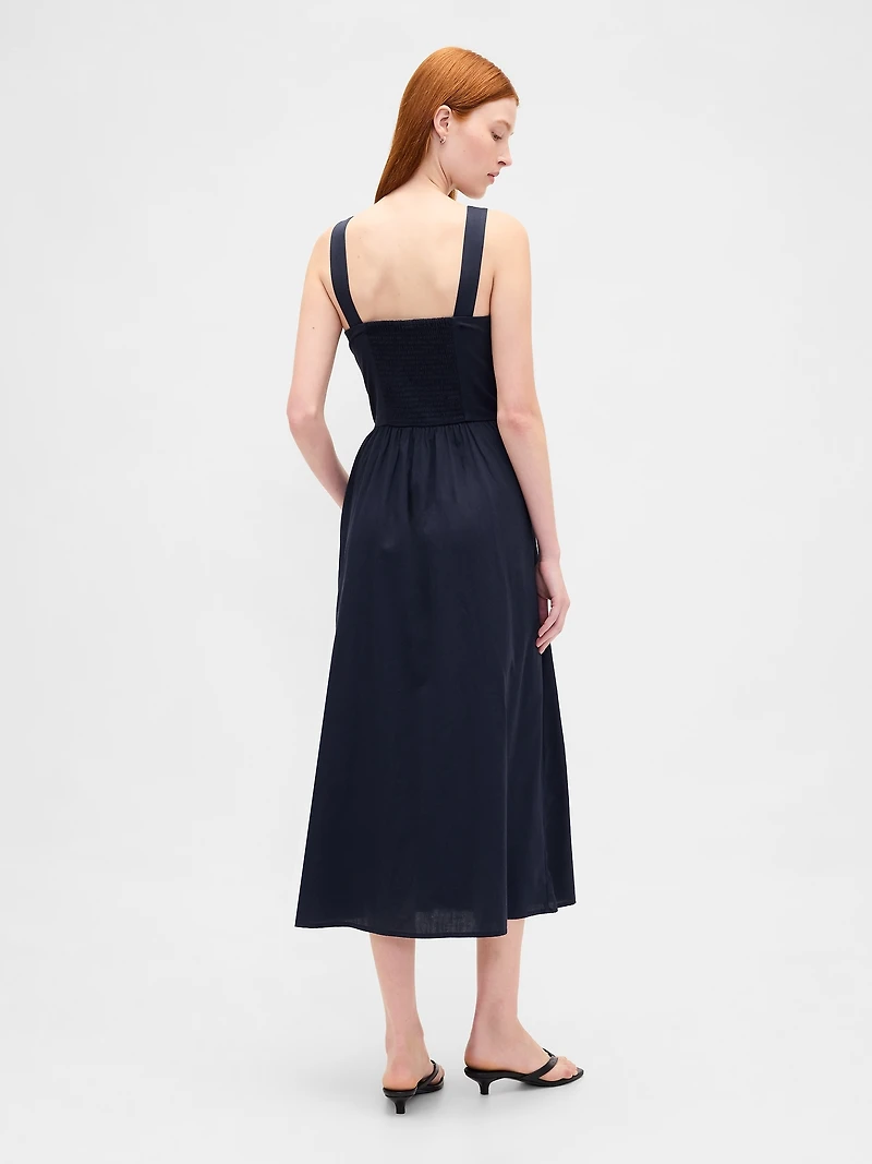 Seamed Drop-Waist Maxi Dress