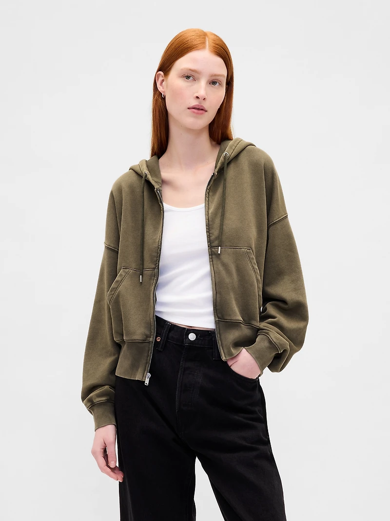 VintageSoft Wedge Zip Hoodie