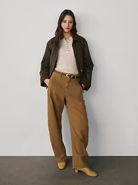 Sheer Rib Henley Sweater