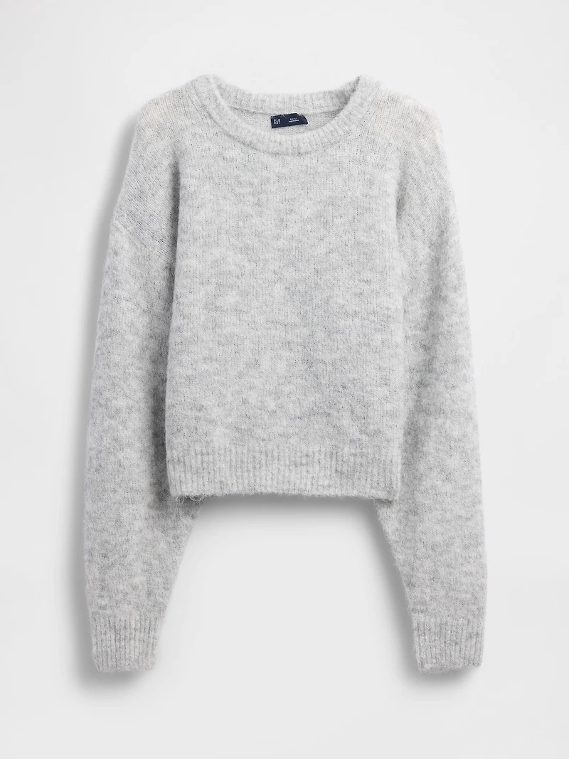 Fuzzy Oversized Crewneck Sweater