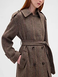 Wool-Blend Herringbone Trench Coat