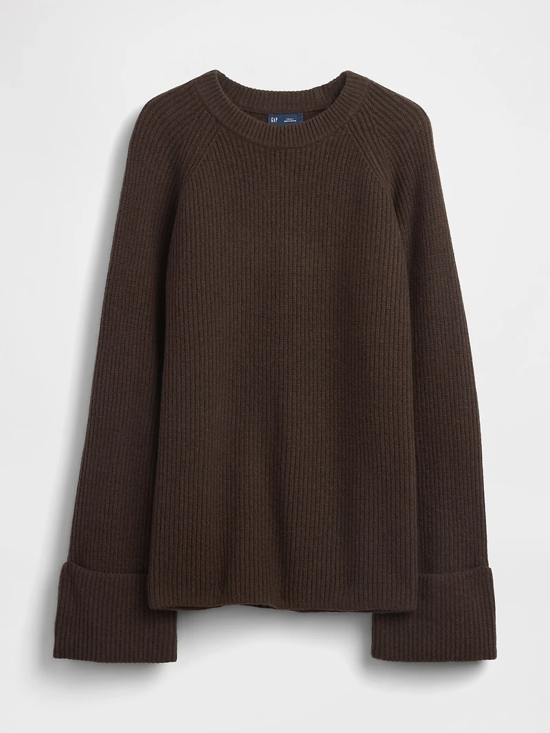 CashSoft Shaker-Stitch Boyfriend Sweater