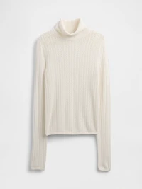 Pointelle Turtleneck Sweater