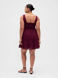Lace-Trim Tiered Mini Dress