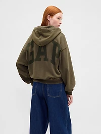 VintageSoft Crop Logo Hoodie