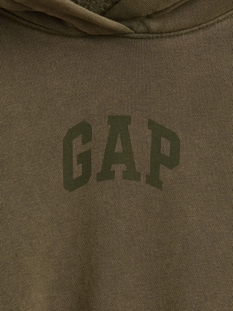 VintageSoft Crop Logo Hoodie
