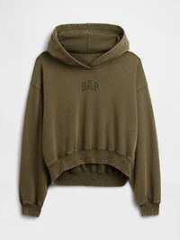 VintageSoft Crop Logo Hoodie