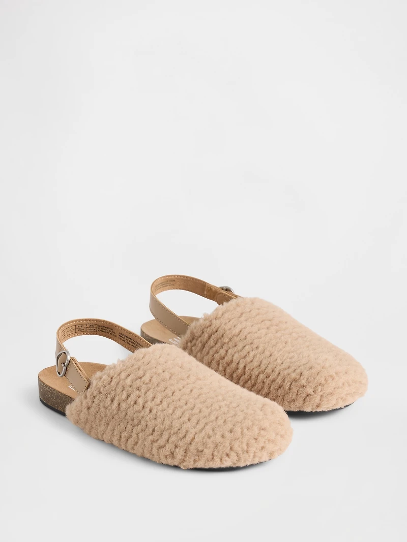 Kids Faux Fur Clogs
