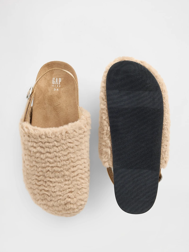 Kids Faux Fur Clogs