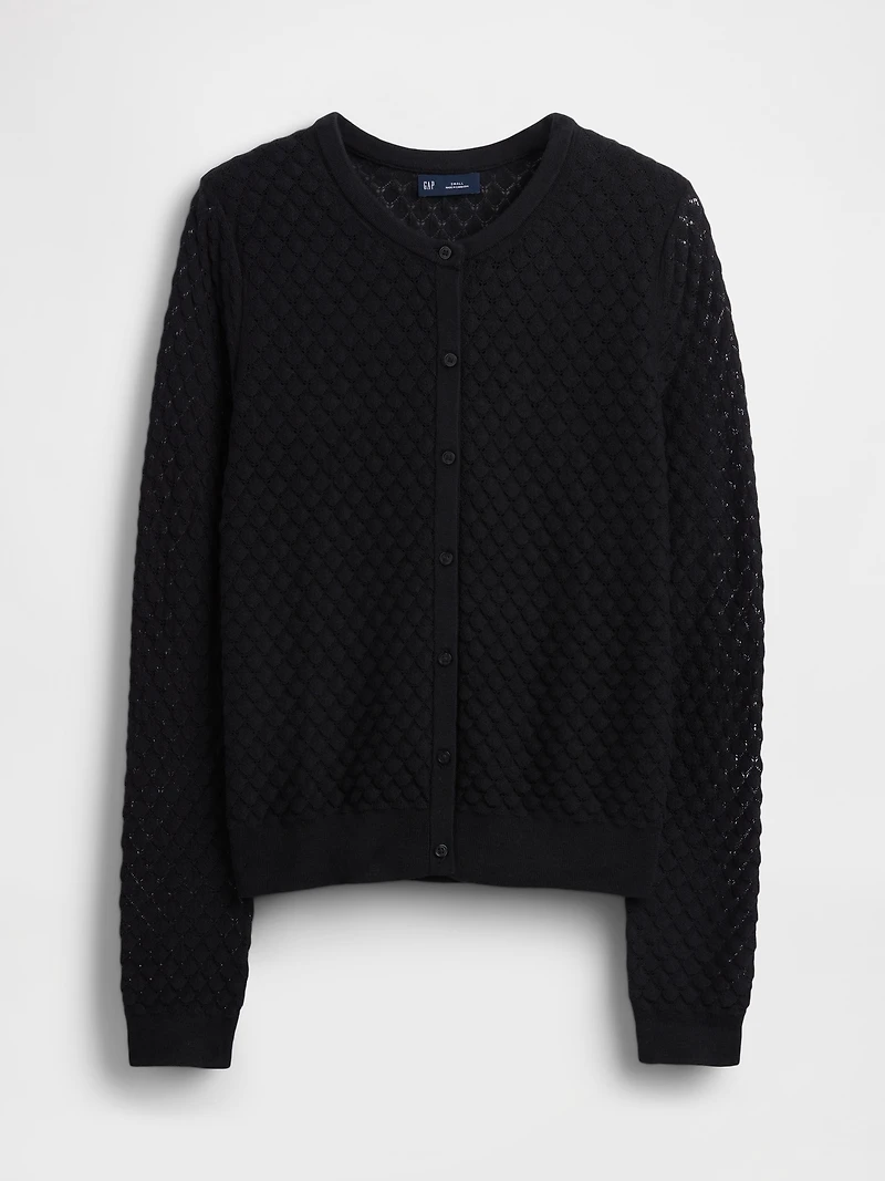 CashSoft Stretch Pointelle Cardigan