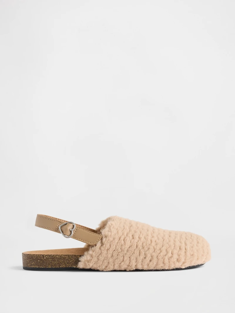 Kids Faux Fur Clogs