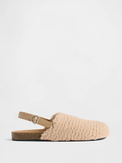 Kids Faux Fur Clogs